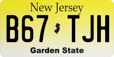 NJ license plate B67TJH