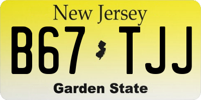 NJ license plate B67TJJ