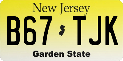 NJ license plate B67TJK