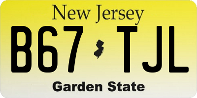 NJ license plate B67TJL