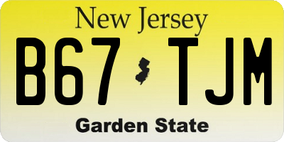 NJ license plate B67TJM