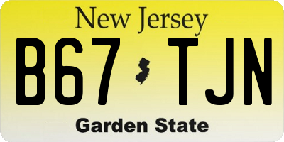 NJ license plate B67TJN
