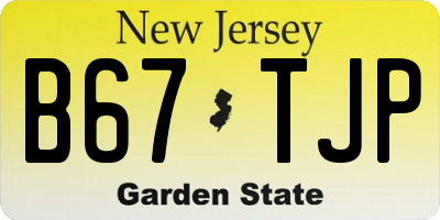 NJ license plate B67TJP