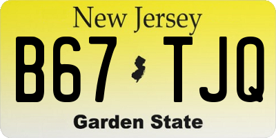NJ license plate B67TJQ