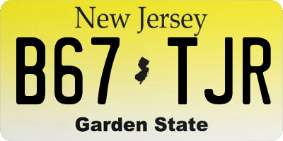 NJ license plate B67TJR