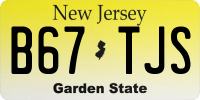 NJ license plate B67TJS