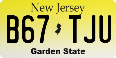NJ license plate B67TJU