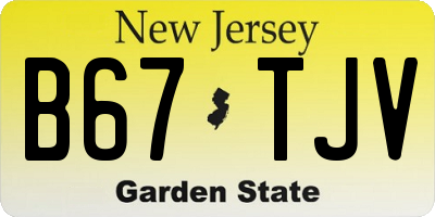 NJ license plate B67TJV