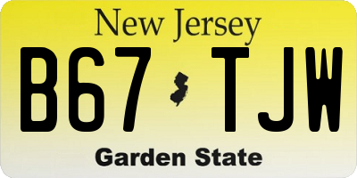 NJ license plate B67TJW