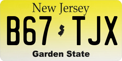 NJ license plate B67TJX