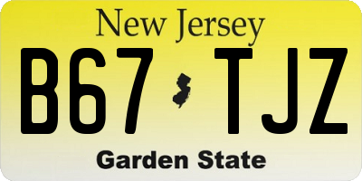 NJ license plate B67TJZ