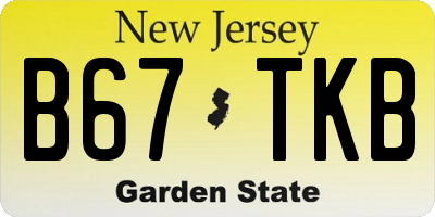 NJ license plate B67TKB