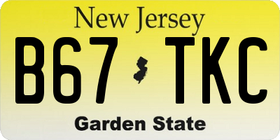 NJ license plate B67TKC