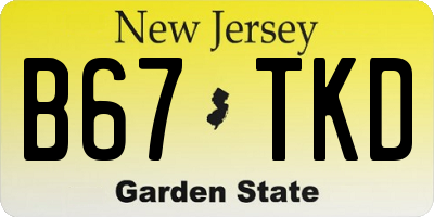 NJ license plate B67TKD