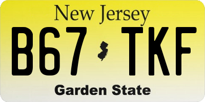 NJ license plate B67TKF