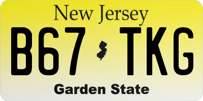 NJ license plate B67TKG