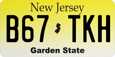 NJ license plate B67TKH