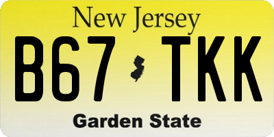 NJ license plate B67TKK
