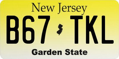 NJ license plate B67TKL