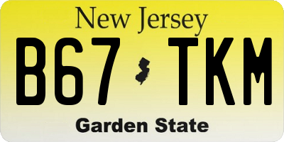 NJ license plate B67TKM
