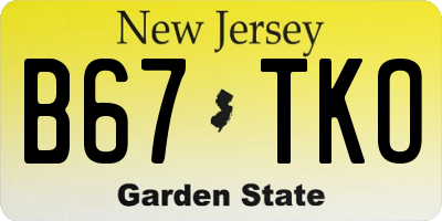 NJ license plate B67TKO