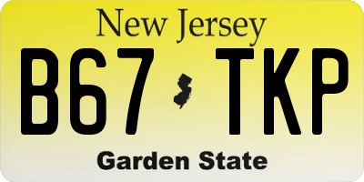 NJ license plate B67TKP