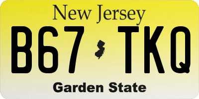 NJ license plate B67TKQ