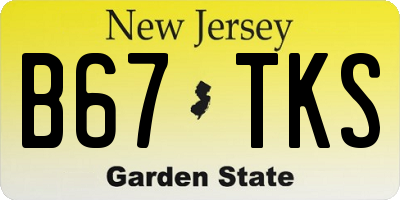 NJ license plate B67TKS