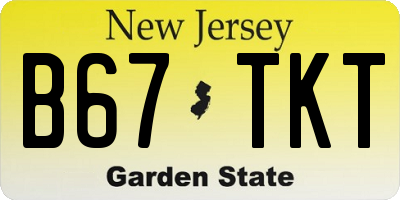 NJ license plate B67TKT