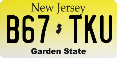 NJ license plate B67TKU