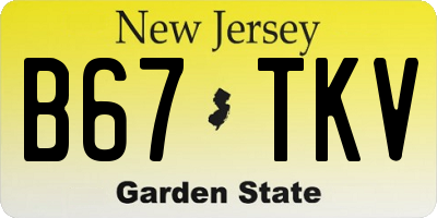 NJ license plate B67TKV