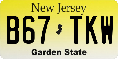 NJ license plate B67TKW