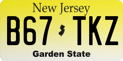 NJ license plate B67TKZ