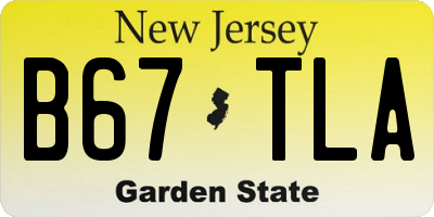 NJ license plate B67TLA