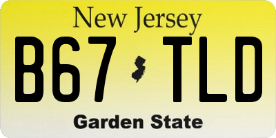 NJ license plate B67TLD