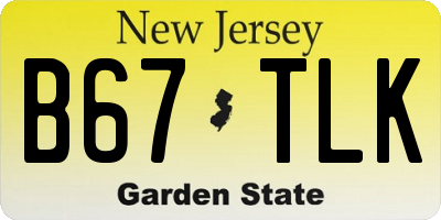 NJ license plate B67TLK