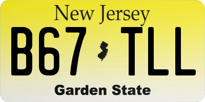 NJ license plate B67TLL