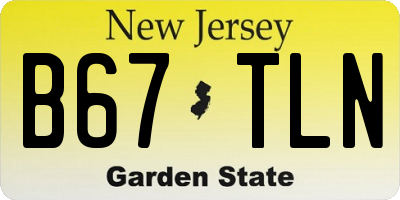 NJ license plate B67TLN