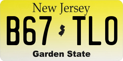 NJ license plate B67TLO