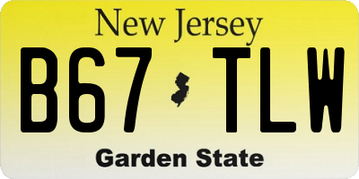 NJ license plate B67TLW
