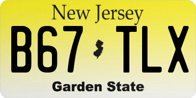 NJ license plate B67TLX