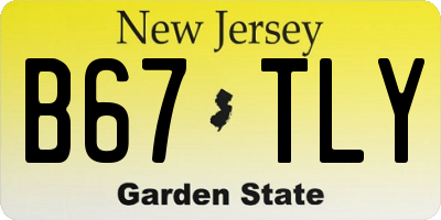 NJ license plate B67TLY