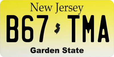 NJ license plate B67TMA