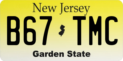 NJ license plate B67TMC