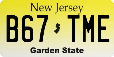 NJ license plate B67TME
