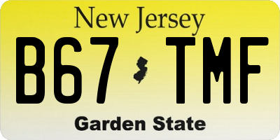 NJ license plate B67TMF