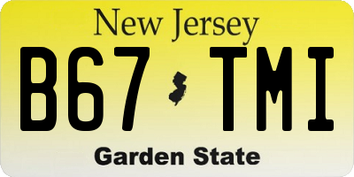 NJ license plate B67TMI