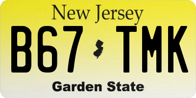 NJ license plate B67TMK
