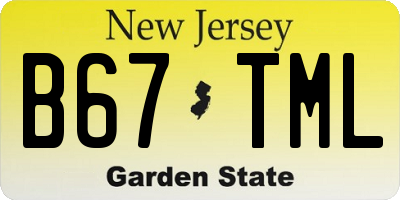 NJ license plate B67TML