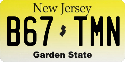 NJ license plate B67TMN